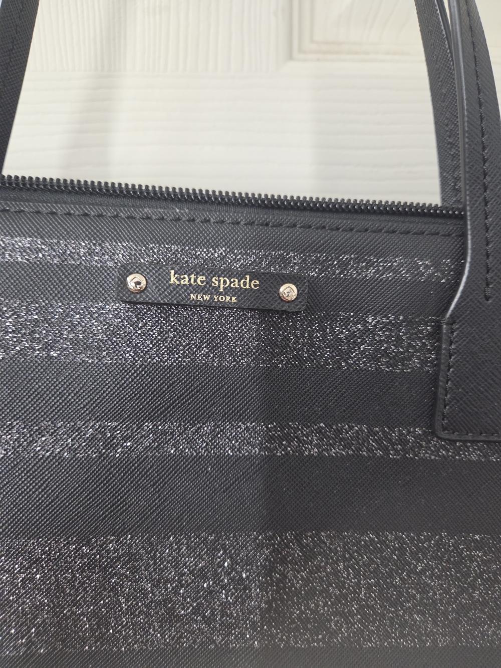 Kate Spade Haven Lane Hani Tote is a stylish black should  Glitter Stripe Tote - Picture 5 of 6